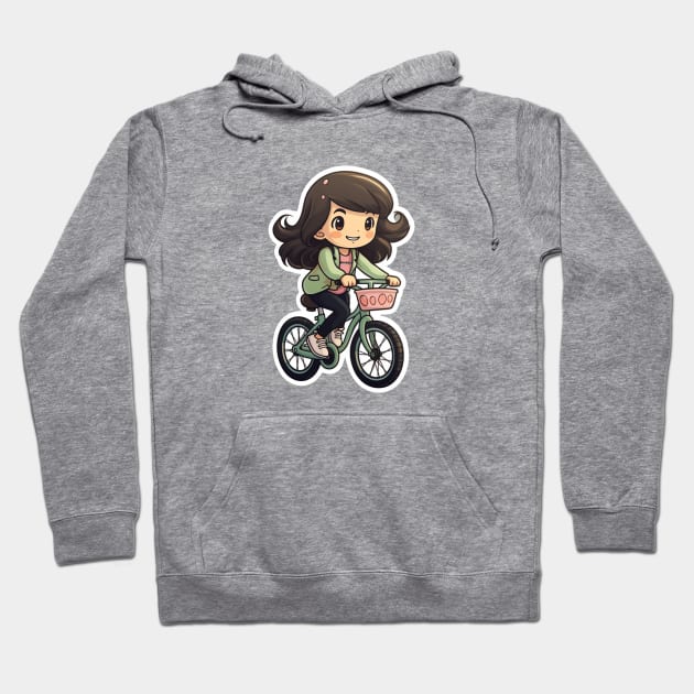 Kawaii bike commute Hoodie by Hochiedesigns